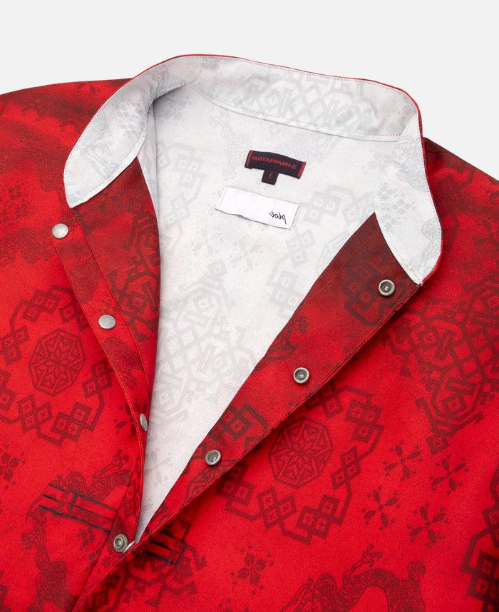 Juice Printed Silk Shirt (Red)