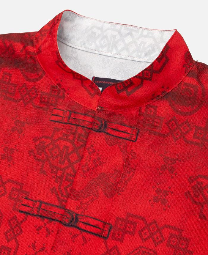 Juice Printed Silk Shirt (Red)