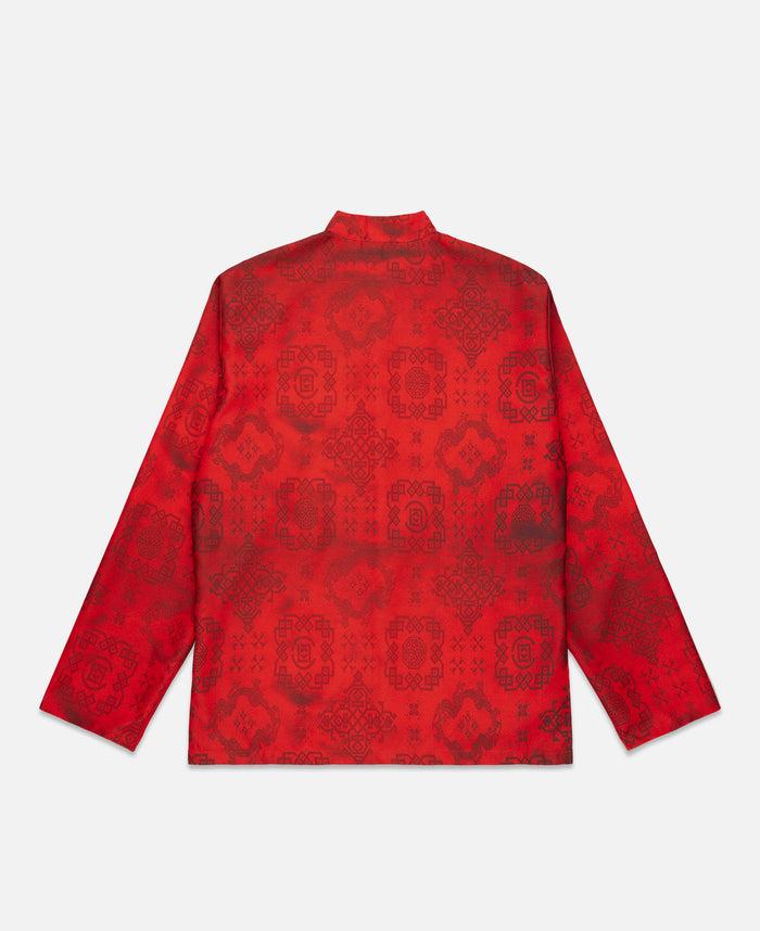 juice Printed Silk Shirt (Red)