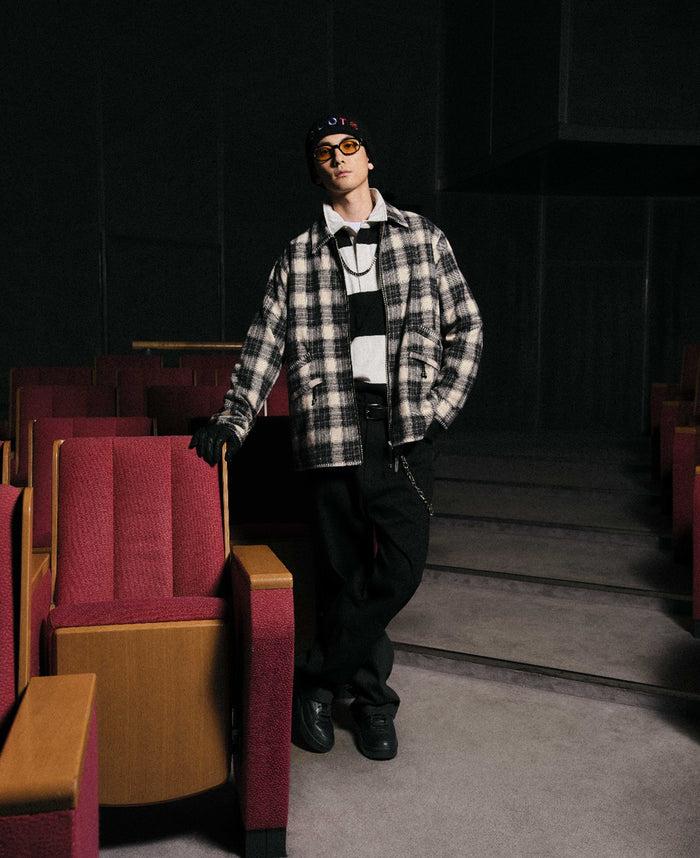 juice Quilted Checked Jacket (Black)