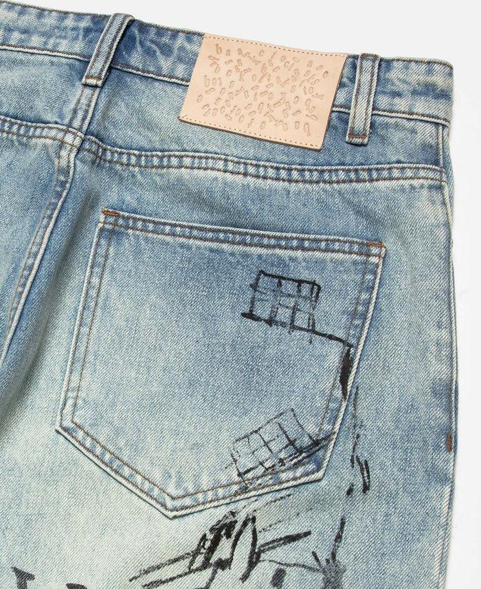 Juice Scribble Denim Pants (Blue)