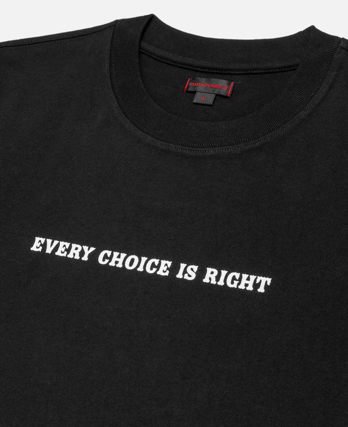 Juice Star Print "Every Choice Is Right" T-Shirt (Black)