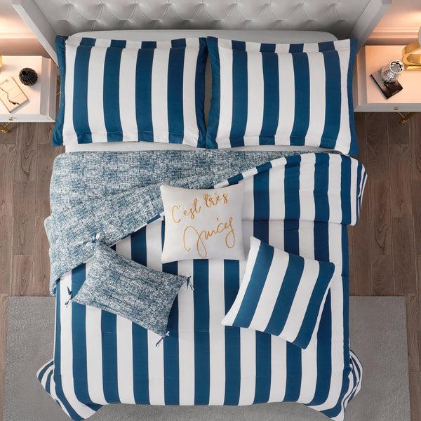 Juicy Couture Cabana Striped Reversible Comforter Set