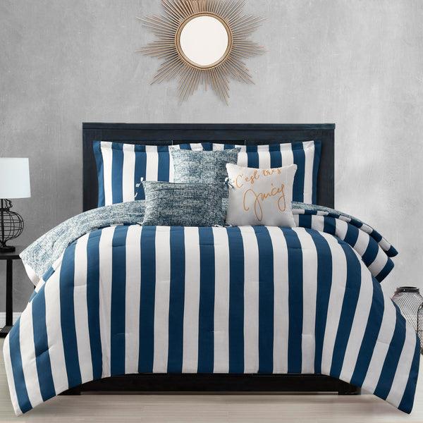 juicy couture Cabana Striped Reversible Comforter Set