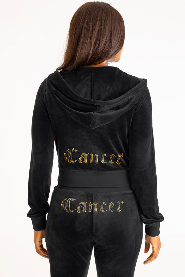 Juicy Couture Cancer Customizable Big Bling Velour Hoodie