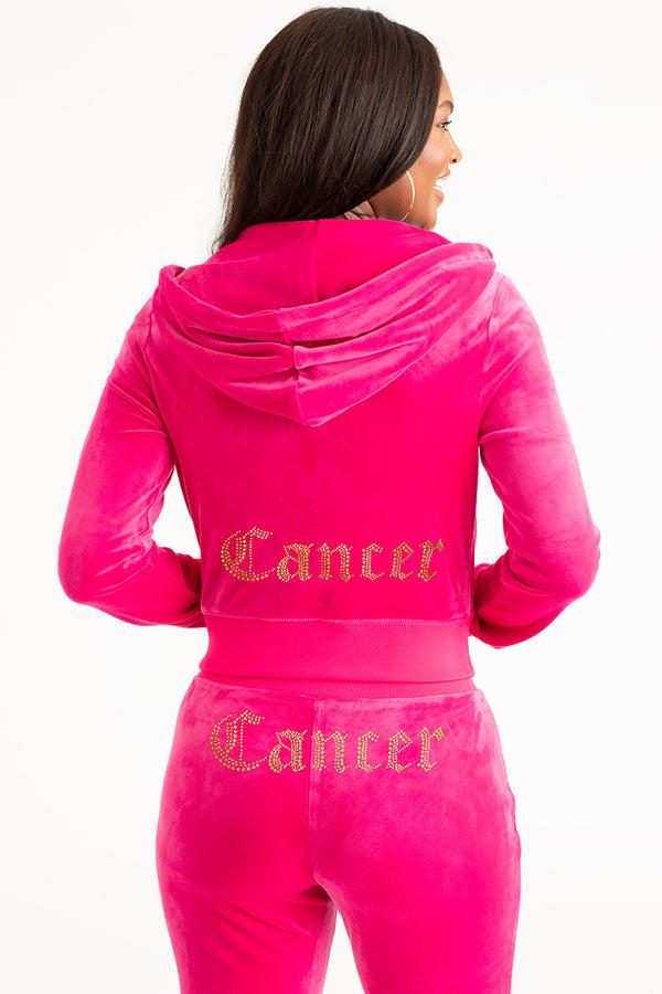 juicy couture Cancer Customizable Big Bling Velour Hoodie