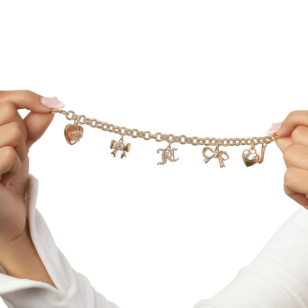 Juicy Couture Charm Bracelet With Bow And Pave Details