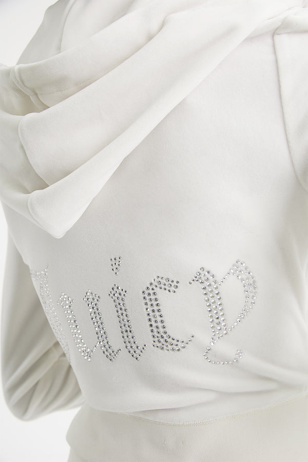 Juicy Couture Custom Initial OG Big Bling Velour Hoodie
