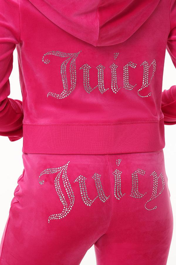 Juicy Couture Custom Initial OG Big Bling Velour Hoodie