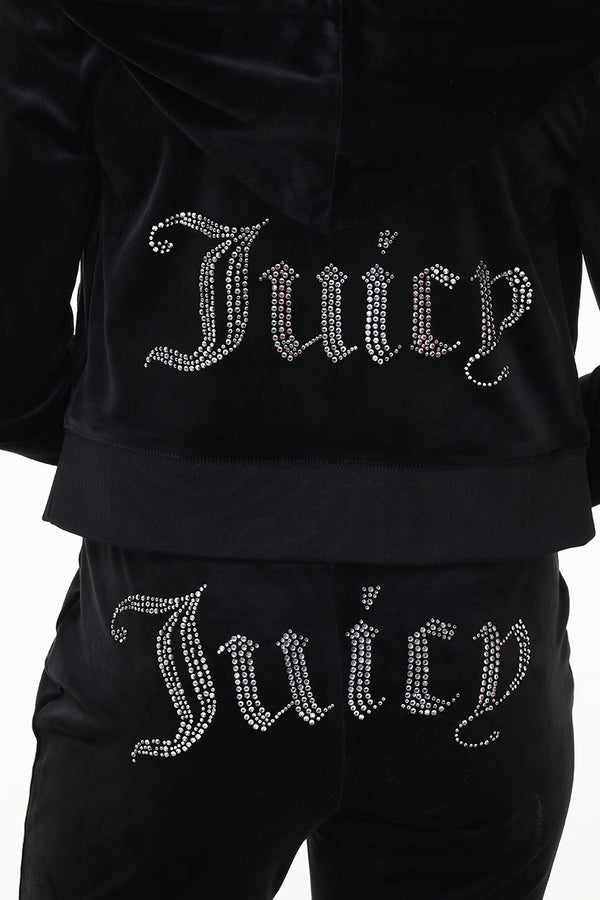 Juicy Couture Custom Initial OG Big Bling Velour Hoodie