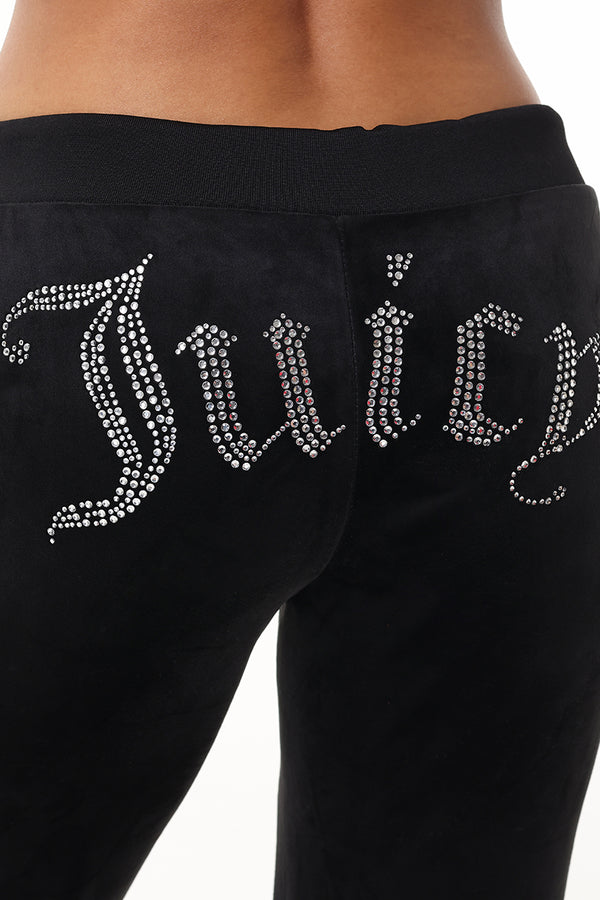 Juicy Couture Custom Initial OG Big Bling Velour Track Pants