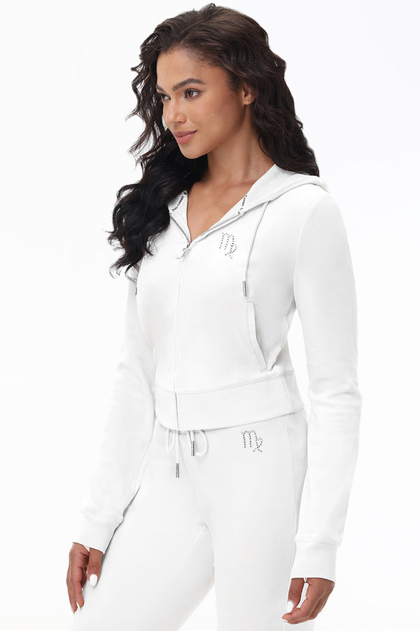 juicy couture Custom Zodiac OG Big Bling Velour Hoodie