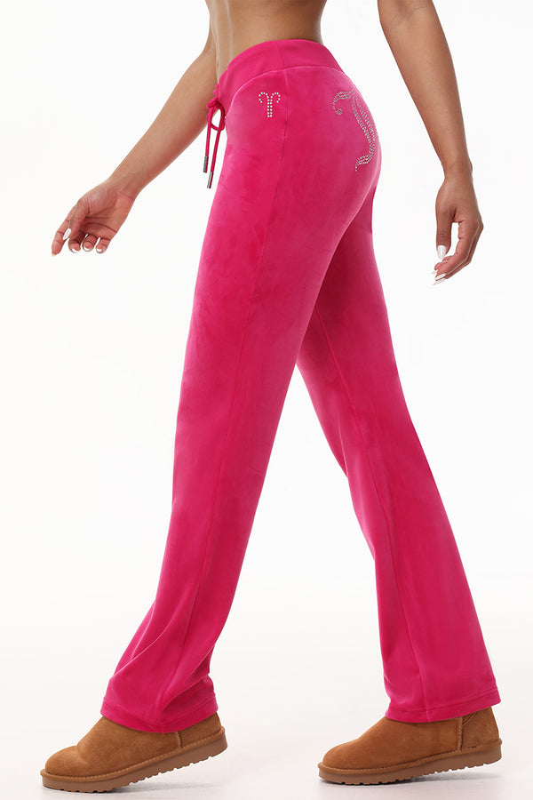 Juicy Couture Custom Zodiac OG Big Bling Velour Track Pants