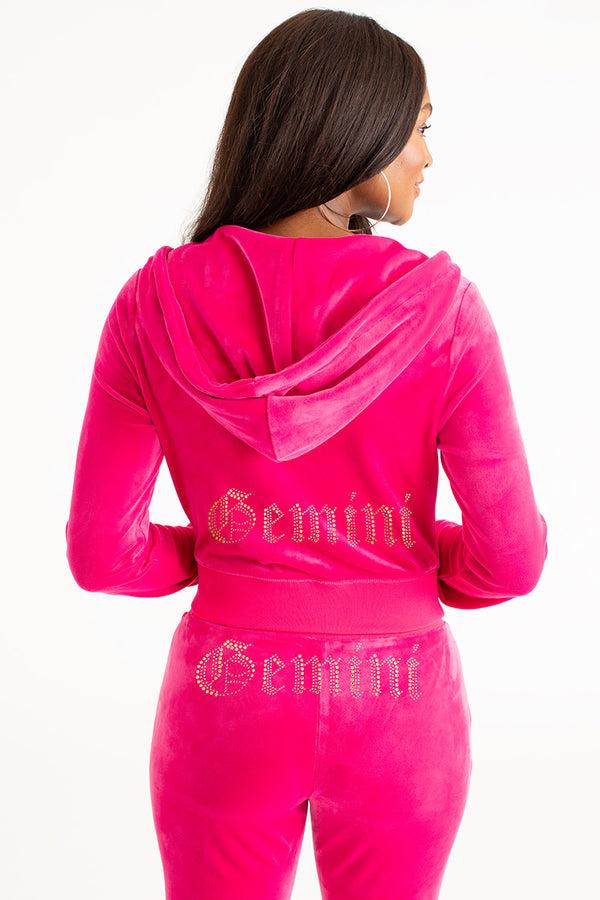 Juicy Couture Gemini Customizable Big Bling Velour Hoodie