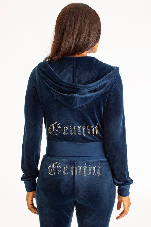 juicy couture Gemini Customizable Big Bling Velour Hoodie