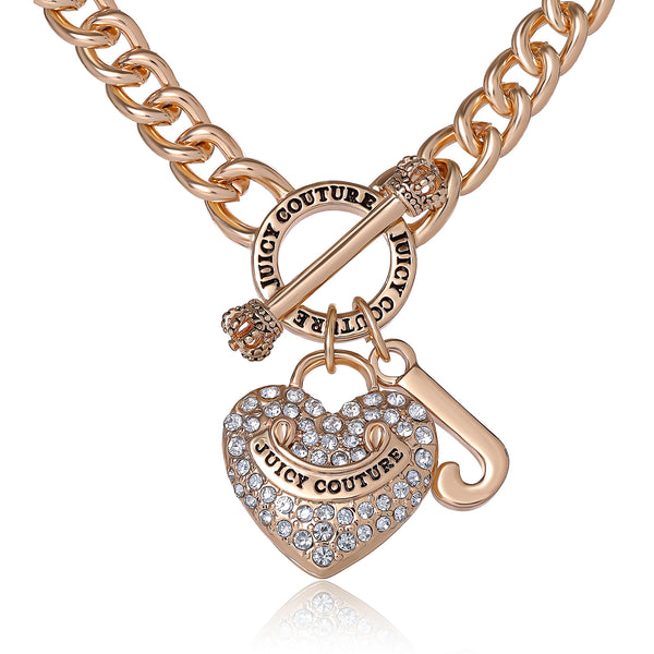 juicy couture Heart and Juicy Toggle Charm Necklace
