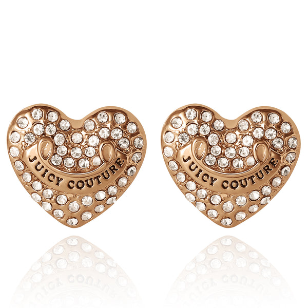 juicy couture Heart Stud Earrings with Crystal Accents