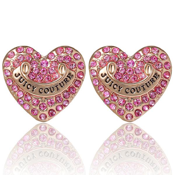 juicy couture Heart Stud Earrings with Crystal Accents
