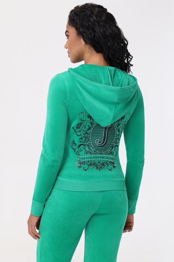 Juicy Couture Heritage Graphic Cotton Velour Hoodie