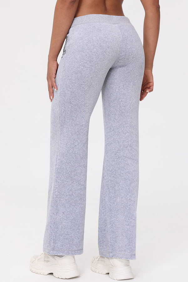 Juicy Couture Heritage Graphic Cotton Velour Track Pants