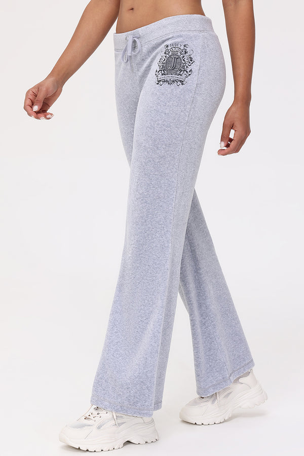 Juicy Couture Heritage Graphic Cotton Velour Track Pants