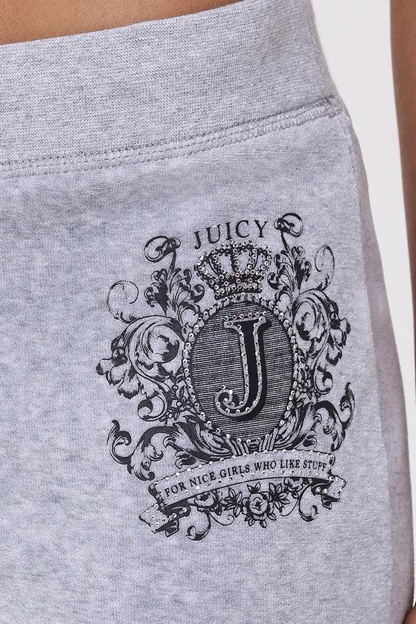 Juicy Couture Heritage Graphic Cotton Velour Track Pants
