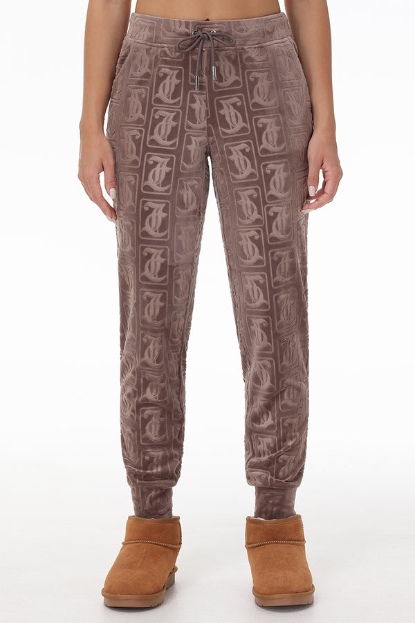 Juicy Couture Big Bling Embossed Velour Jogger