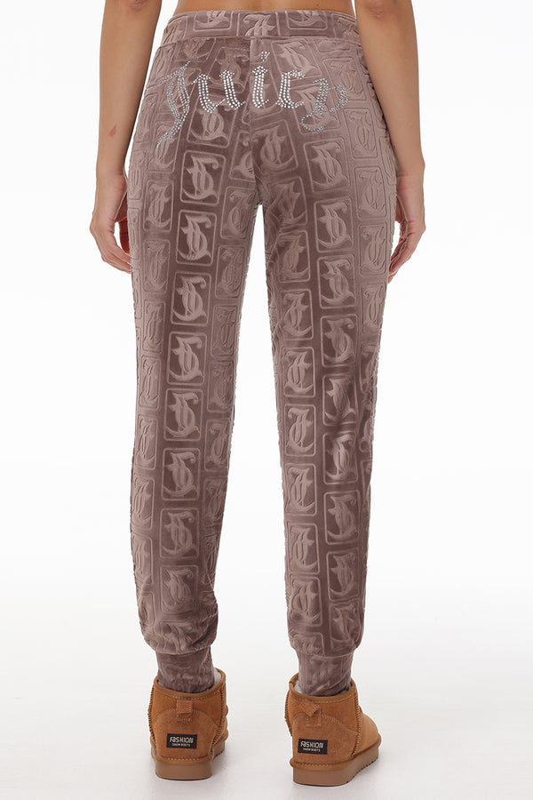 juicy couture Big Bling Embossed Velour Jogger