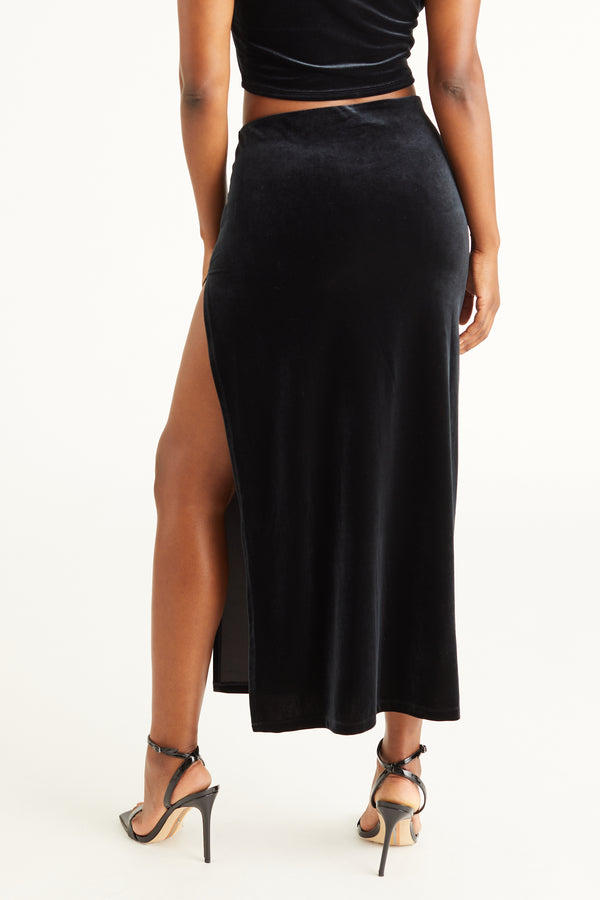 Juicy Couture Big Bling Velour Maxi Skirt