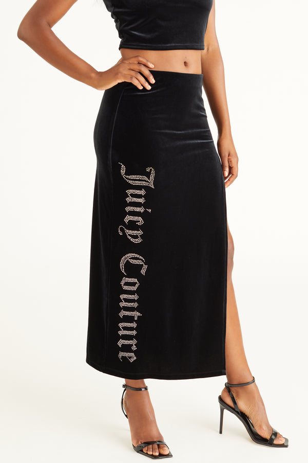 juicy couture Big Bling Velour Maxi Skirt