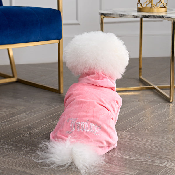 Juicy Couture Bling Velour Pet Hoodie