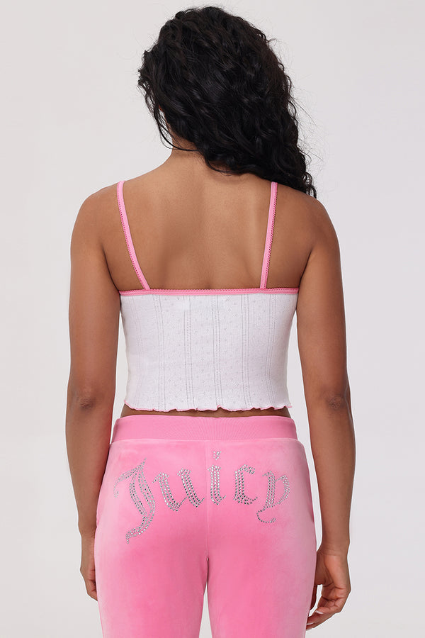 Juicy Couture Cropped Pointelle Juicy Tank