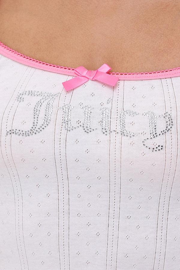 Juicy Couture Cropped Pointelle Juicy Tank