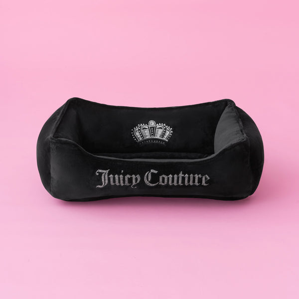 Juicy Couture Crown Bling Black Pet Bed