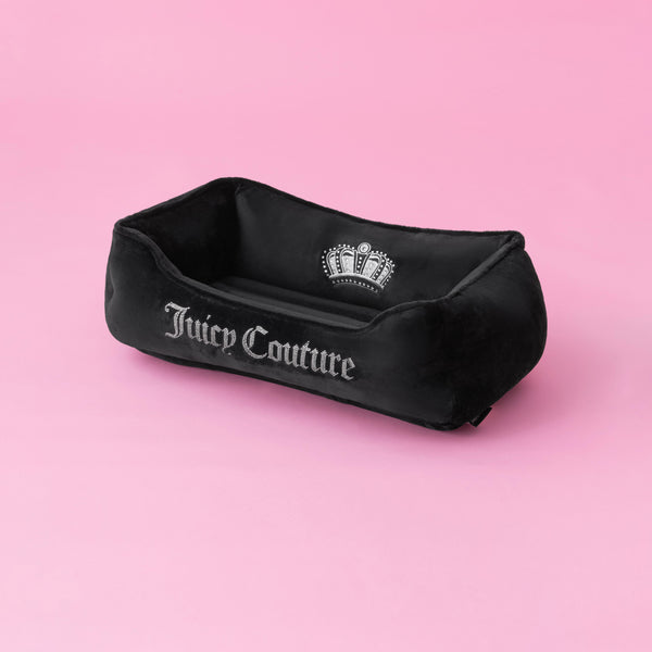Juicy Couture Crown Bling Black Pet Bed
