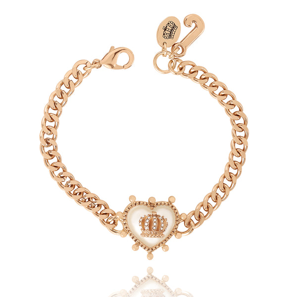 Juicy Couture Crown Heart Charm Chain Bracelet
