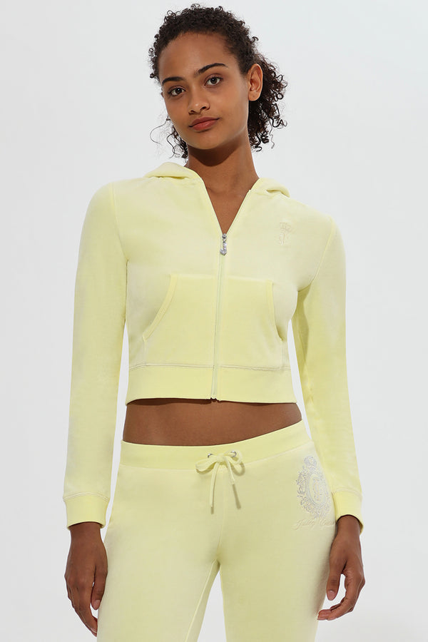 Juicy Couture Crown Heritage Cotton Velour Hoodie