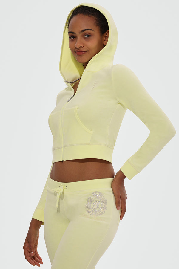 Juicy Couture Crown Heritage Cotton Velour Hoodie