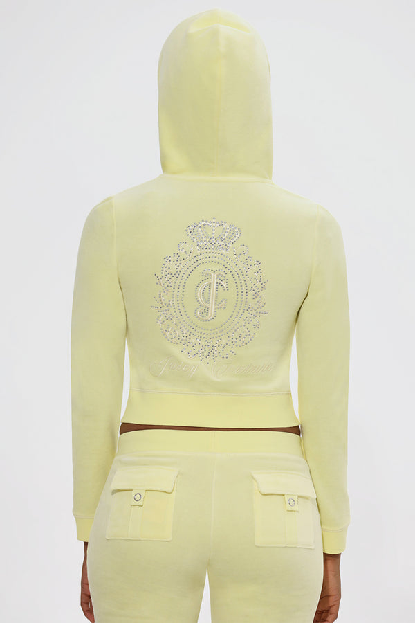 juicy couture Crown Heritage Cotton Velour Hoodie