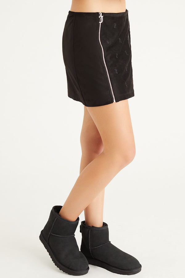 Juicy Couture Faux Suede Double Zip Skirt