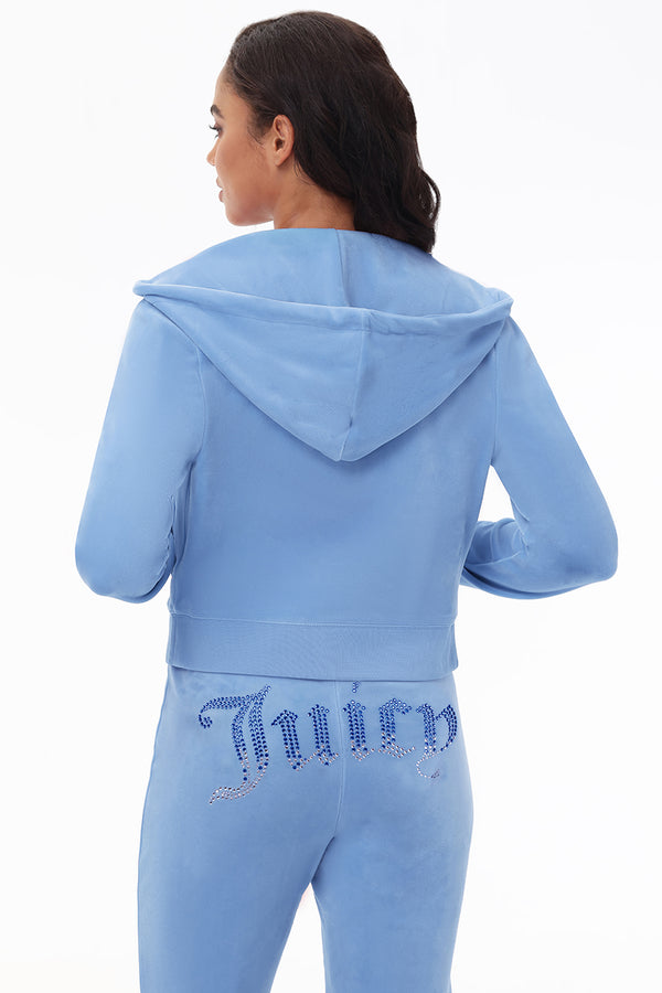 Juicy Couture Front Ombre Big Bling Velour Hoodie