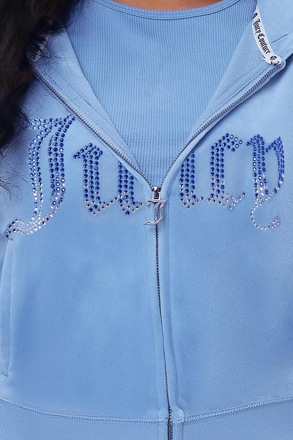 Juicy Couture Front Ombre Big Bling Velour Hoodie