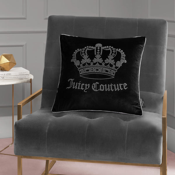 Juicy Couture Gothic Rhinestone Crown Pillow