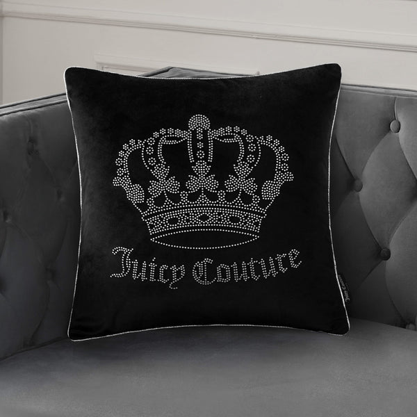 Juicy Couture Gothic Rhinestone Crown Pillow