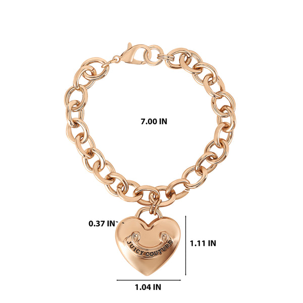 Juicy Couture Heart Charm Chain Bracelet