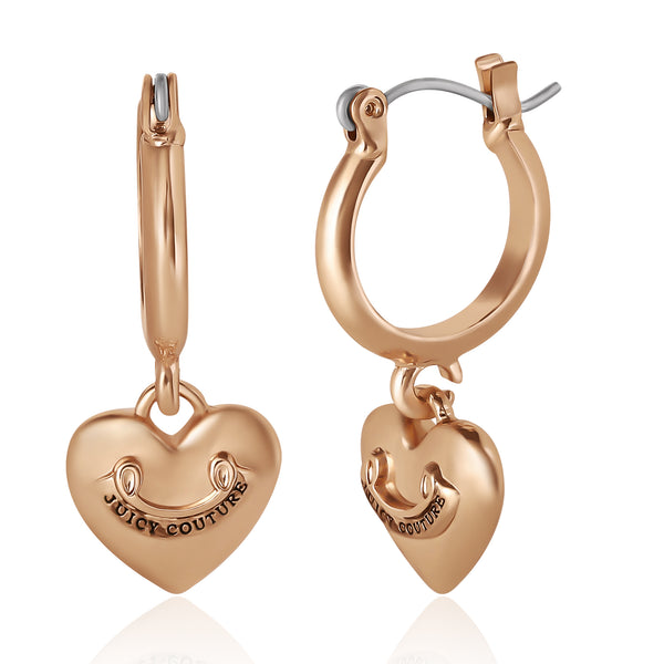 juicy couture Heart Charm Hoop Earrings