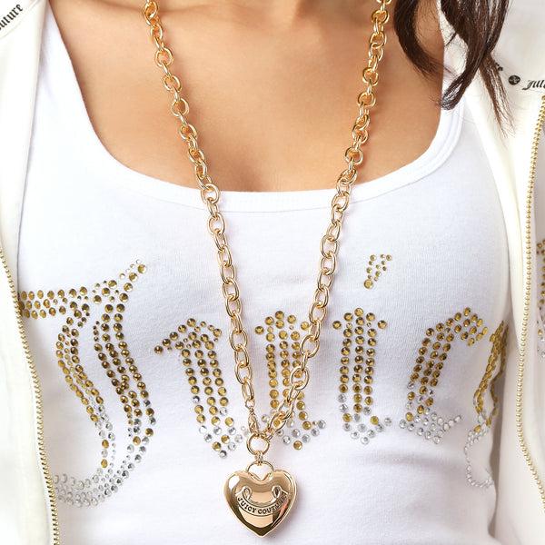 Juicy Couture Long Heart Pendant Necklace