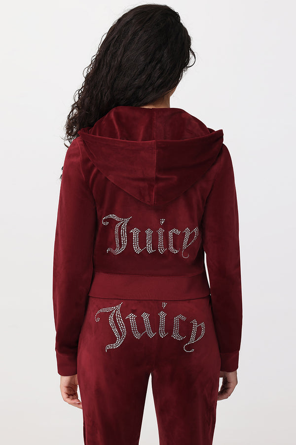 Juicy Couture OG Big Bling Velour Hoodie