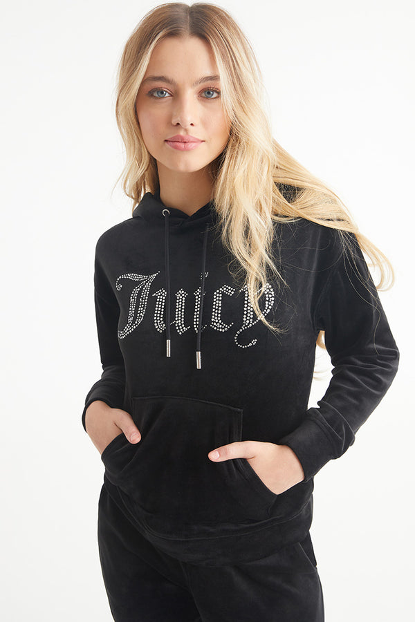 Juicy Couture Oversized Big Bling Velour Hoodie