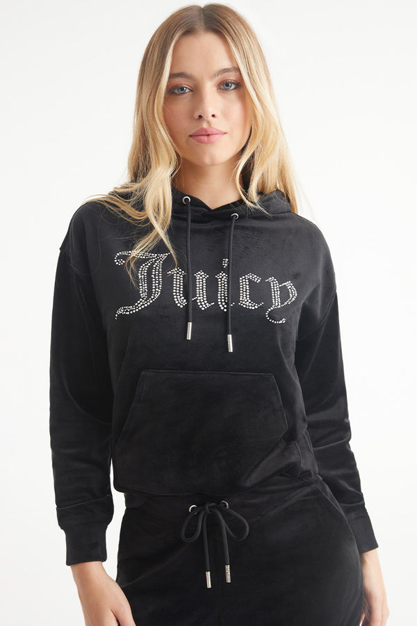 Juicy Couture Oversized Big Bling Velour Hoodie